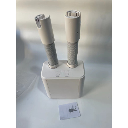 Uscator Electric de Pantofi,  Suflanta cu Aer Cald, Reglabil, Silentios, Tensiune 220V, Doua Capete, 38x18x11cm, Alb