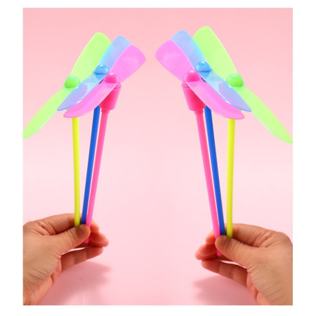 Set 4 Jucarii Libelula Zburatoare, Distractive pentru Copii, Cyrax, Aruncatoare Manuale din Plastic, cu Lumini, Multicolor