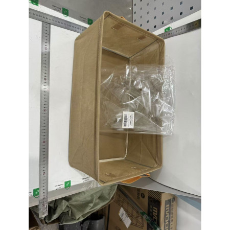 Cutie Depozitare  pentru Haine, lucruri, din Textil cu Cadru Metalic, Manere Laterale, forma Dreptunghiulara, 47 x 28 x 20 cm, volum 26 L, Kaki