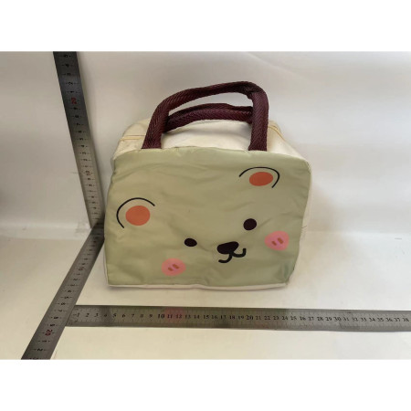 Geantă Frigorifică, Cyrax, cu Desene Animat, Portabilă pentru Copii, de Prânz, din Pânză Oxford, 22x14x19 cm, Model Ursulet, Bej