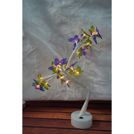 Decoratiune luminoasa,  Tip copac cu fluturi, cu baterii/USB