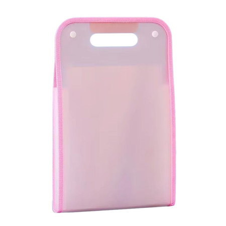 Suport Vertical pentru Hartii A4,  Suport Portabil pentru Hartie A4 cu Maner, PP, pentru Depozitare Hartii si Documente, 37x24.3 cm Roz