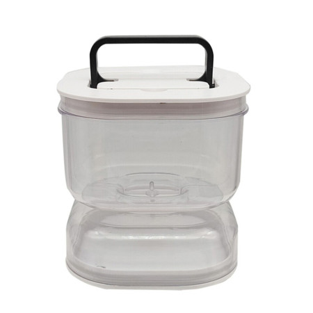 Borcan pentru Muraturi, Cyrax, cu Separator pentru Lichide, Ermetic, Termorezistent, Tip Clepsidra, 1400 ml, ABS, Alb, 13.5x9.5 cm