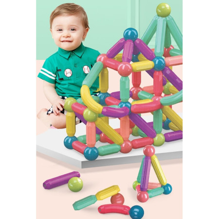 Set 25 de Piese Magnetice de Constructie, Cyrax, Puzzle, Forme, 3 Ani, ABS, Magnet, 16x6x14 cm, Multicolor