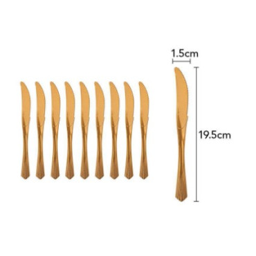 Cyrax Set 10 cutite de unica folosinta 17 x 1.6 cm, bronz