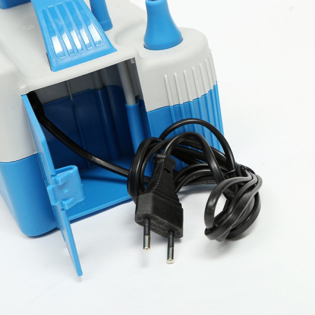 Pompa Electrica de Umflat Baloane, Cyrax, cu Doua Iesiri, 220V, Putere 680W, Accesorii petrecere, Albastru-Gri