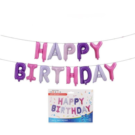Set baloane folie Cyrax, Happy Birthday, 40 cm, multicolor