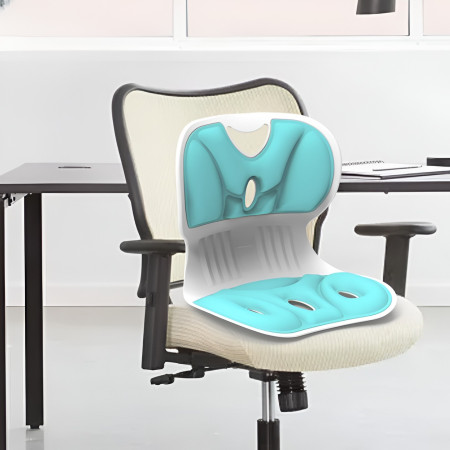 Suport pentru Scaun, Cyrax, pentru Corectarea Posturii, Portabil, Ergonomic, Ameliorare Durere, Respirabil, 36x34x33 cm, Marime L, Verde