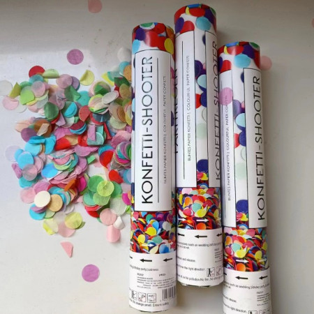 Tun de Confetti, 40 cm. Cyrax, Model Konffetti Shooter, Paiete din Hartie, Multicolor