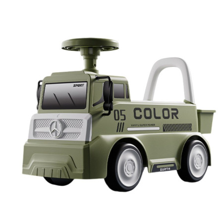 Mașinuță pentru copii, Cyrax, 3 ani, Model Camion, Sport, Claxon, Cutie Depozitare, 62x26x40 cm, Verde