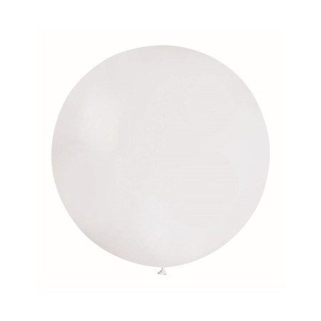 Set 2 Baloane din Latex, Cyrax, Model Party Jumbo, 90 cm, Alb si Bej, 35 g