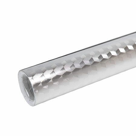 Autocolant pentru Bucătărie,  Tip Folie de Aluminiu, Rezistent la Ulei, Umezeală, Temperaturi Inalte, pentru Dulapuri, Perete, Blat, Argintiu, 60cm x 1m