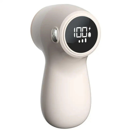 Aparat Electric de Curatat Scame 2in1,  Indepartare Scame si Aspirare, 15 x 8.5 cm, din ABS si Otel Inoxidabil, Incarcare USB Tip C, Bej