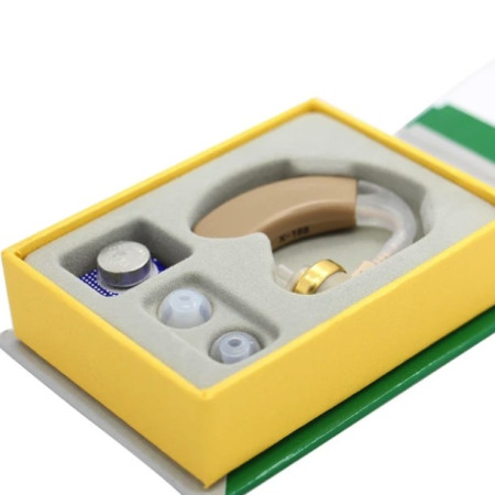 Aparat Auditiv, Cyrax, X-168, Aparat pentru Auz Perfect, fixare usoara, Amplificator de sunet in ear, Baterie inclusa pentru Canalul Auditiv, Bej