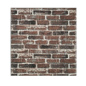 Set 10 Placi de Tapet,  Autoadezive, 70 x 77 cm, 4 mm Grosime, Suprafata Acoperita 5.3 mp, din PVC, Model Caramida Rosie, Caramiziu