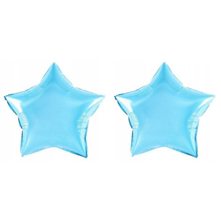 Balon din Folie Metalizata, Cyrax, Figurina Stea, Model Simplu, Tematica Aniversare, 40 cm, Ambalaj Individual, Pai Inclus, Umflare cu Aer sau Heliu, Bleu