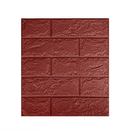 Set 10 Placi Tapet 3D,  35 x 38 cm, Grosime 3 mm, din Polietilena, Model Caramida, Suprafata acoperita 1.33 mp, Maro