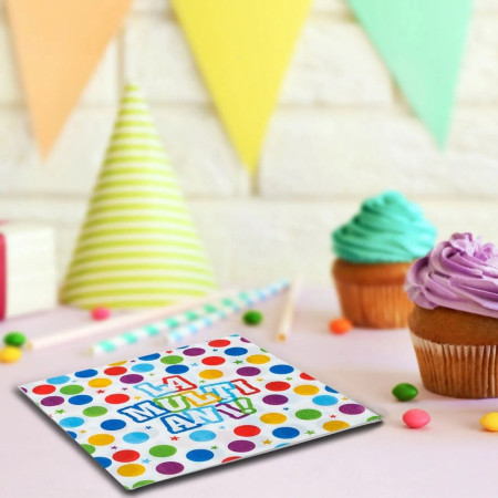 Set 20 Servetele de Masa, Cyrax, Colectia LA MULTI ANI, 33 x 33 cm, din Hartie, Multicolor