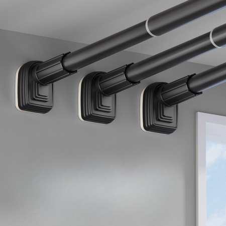 Bara Telescopica Multifunctionala,  din Otel Inoxidabil si ABS, Utilizare Universala, Extensie 220 - 240 cm, Fara Perforare Perete, Gri