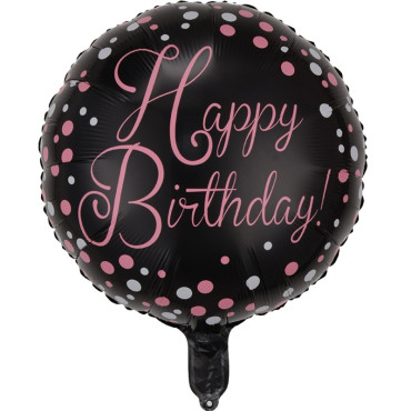 Balon din Folie Metalizata, Cyrax, Figurine, Model 2, Happy Birthday, Tematica Aniversare, 45 cm, Ambalaj Individual, Pai Inclus, Umflare cu Aer sau Heliu, Multicolor