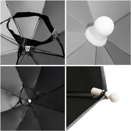 Umbrela de Cap,  Diametru 69 cm, Banda Elastica de Cap, Protectie UV/Ploaie, Albastru Safir