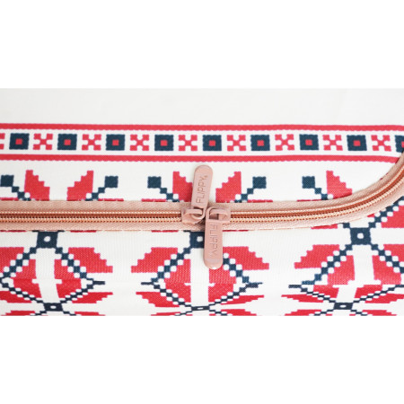 Cutie de Depozitare Pliabila, 100 L din Bumbac si In, 60X42X40 cm, Fereastra Frontala, 2 Usi de Acces cu Fermoar Bidirectional, Cadru Metalic, Suport Baza Stabil din Plastic, Motiv Traditional Model 2