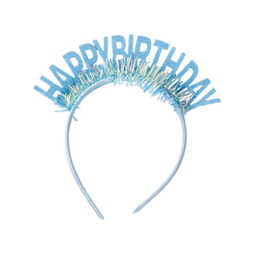 Coronita Decorativa pentru Petreceri, Cyrax, Tema Aniversare, Model Happy Birthday, Marime Universala, Albastru