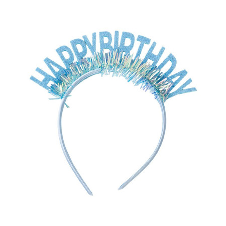 Coronita Decorativa pentru Petreceri, Cyrax, Tema Aniversare, Model Happy Birthday, Marime Universala, Albastru