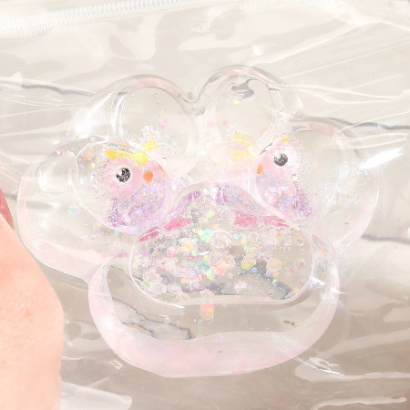 Jucarie Antistres Squishy, Cyrax, Labuta de Pisica Pufoasa, cu Revenire Lenta, 7 x 6.5 cm, Model Ciuperca, Multicolor