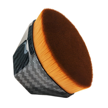 Pensula kabuki plata pentru fond de ten, Cyrax, negru 6x3.8x4.2 cm, Cutie Protectie