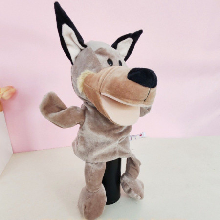 Papusa de Mana pentru Teatru de Papusi, Cyrax, din Plus, 25 x 10 x 8 cm, Model Lup, Bej