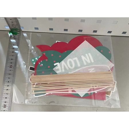 Set 12 Accesorii pentru Petrecere, Cyrax, Props pentru Photo Corner, Tematica Iubire, Multicolor
