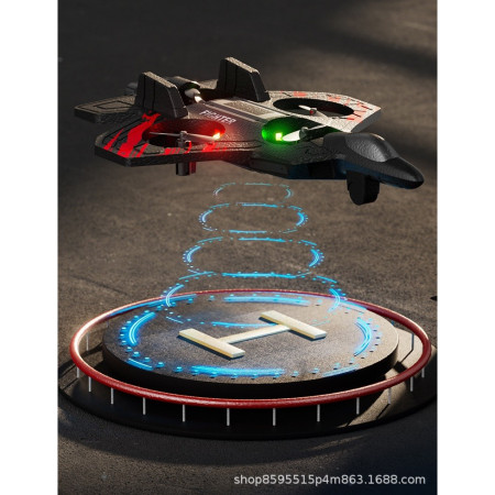 Jucarie Interactiva, Cyrax, Aeronava de Lupta, din EVA, cu Telecomanda, Incarcare USB, +14 Ani, 25.5 x 18 x 5.2 cm, Negru-Rosu