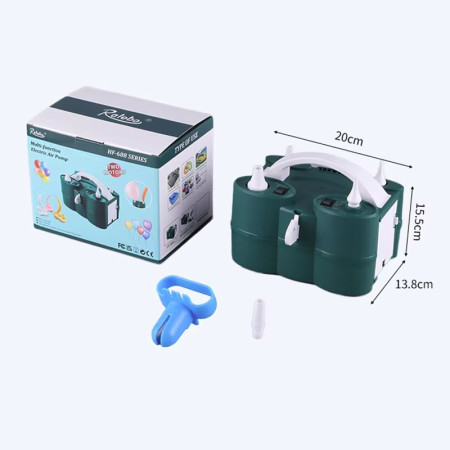Pompa Electrica de Umflat Baloane, Cyrax, cu Doua Iesiri, Accesorii Incluse, 220V, Putere 600W, Accesorii petrecere, Verde