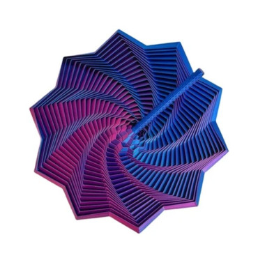 Jucarie Decompresie, Cyrax, Model Stea 3D, DuoChrome, Maner Spirala, Turn Magic Geometric, Multiple Forme, Anti-stress, 8.6 cm, Albastru/Violet