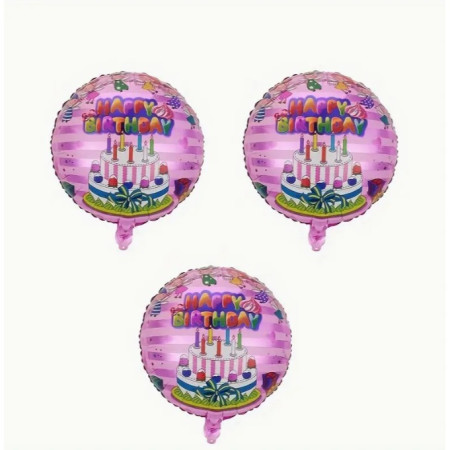 Balon din Folie Metalizata, Cyrax, Figurine, Model 1, Happy Birthday, Tematica Aniversare, 45 cm, Ambalaj Individual, Pai Inclus, Umflare cu Aer sau Heliu, Multicolor