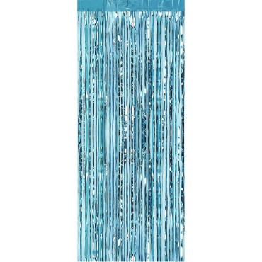 Perdea Franjurata, Cyrax, Model Decor Petrecere, pentru Fundal de Poze, Amenajare Colorata a Petrecerii, Dimensiune 100x200 cm, Albastru Deschis