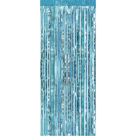 Perdea Franjurata, Cyrax, Model Decor Petrecere, pentru Fundal de Poze, Amenajare Colorata a Petrecerii, Dimensiune 100x200 cm, Albastru Deschis