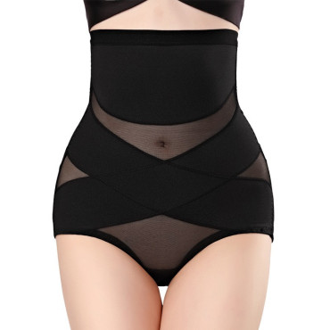 Lenjerie Modelatoare pentru Abdomen, Cyrax, cu Talie Inalta si Corset, Negru, Push-Up, Marimea M