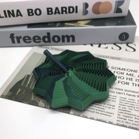 Jucarie Decompresie, Cyrax, Model Stea 3D, DuoChrome, Maner Spirala, Turn Magic Geometric, Multiple Forme, Anti-stress, 11 cm, Negru/Verde