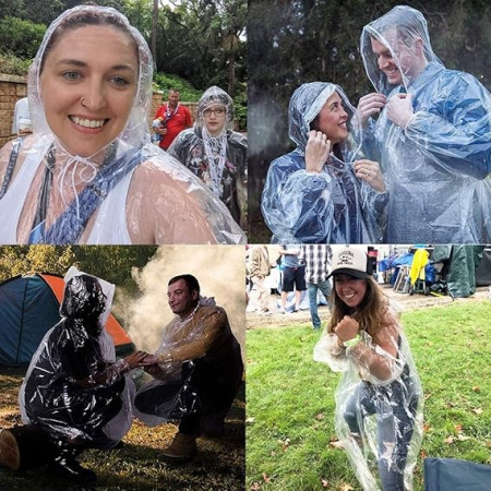 Pelerina de Ploaie,  pentru Adulti, 150 x 90 cm, Tip Poncho, Impermeabila, de Unica Folosinta, 30 g, Transparent
