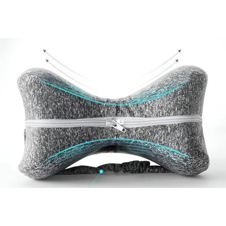 Perna Ortopedica pentru Picioare, Cyrax, Multifunctionala, Confortabilă, in Forma de Inima, Spuma cu Memorie, Curea Anti-cadere, 25x23x13 cm, Gri