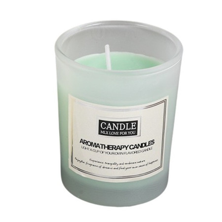 Lumanare Parfumata,  Model Borcan Translucid, 6.2 x 5.2 cm, Aroma de Cedru, Verde