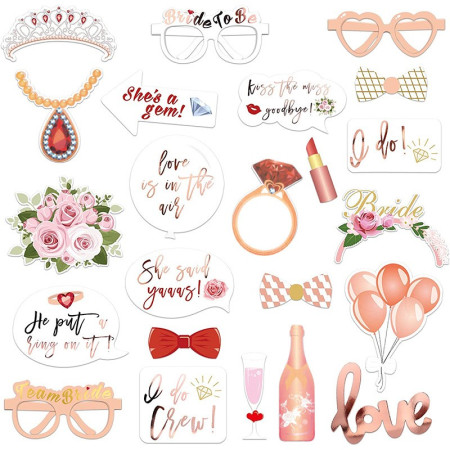 Set 23 de Accesorii pentru Petrecere, Cyrax, Props pentru Coltul de Poze, Tematica Petrecerea Burlacitelor, Roz