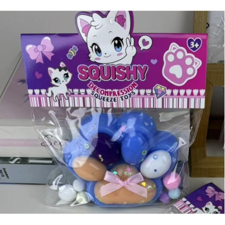 Jucarie Antistres Squishy, Cyrax, cu Revenire Lenta, Squeeze Toys, Model Cat Paw, 12.5x10.5 cm, 220g, +3 Ani, din TPR, Model 7, Multicolor