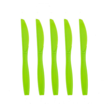 Set 10 Cutite de Unica Folosinta, Cyrax, Colectia Dino Park, 17 x 1.6 cm, din Plastic PE, Verde