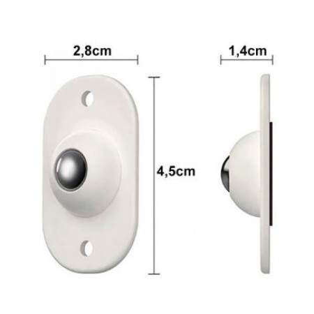 Set 16 Roti Autoadezive Universale,  pentru Mutat Mobila, Rotire 360 de Grade, Usor de Montat, ABS, 4.5x2.8x1.4 cm, Alb