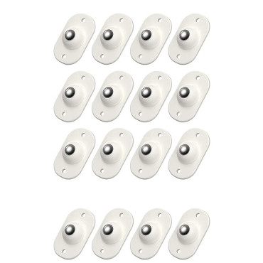Set 16 Roti Autoadezive Universale,  pentru Mutat Mobila, Rotire 360 de Grade, Usor de Montat, ABS, 4.5x2.8x1.4 cm, Alb