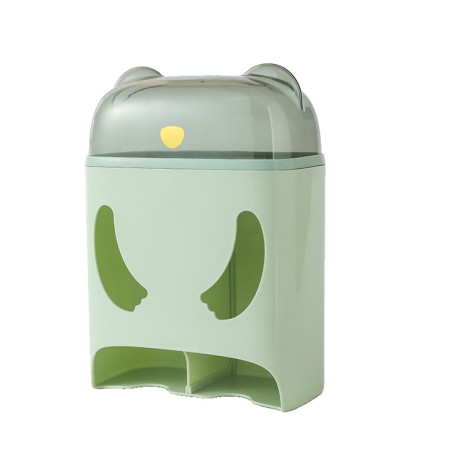 Cutie de Depozitare,  Montare Perete, Adeziv, Fara Perfoare, din ABS, Model Urs, 18 x 11 x 25 cm, Verde