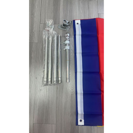 Kit Steagul Romaniei,  Catarg 1.8 m, Suport Perete, Steag, Tricolor